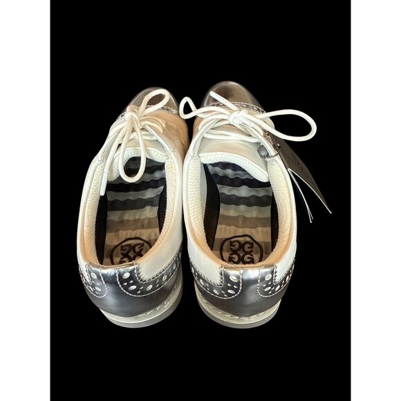 G/Fore Cap Toe Gallivanter Women's Golf Shoes Size 7 US 38 EUR White Silver New - Picture 3 of 7